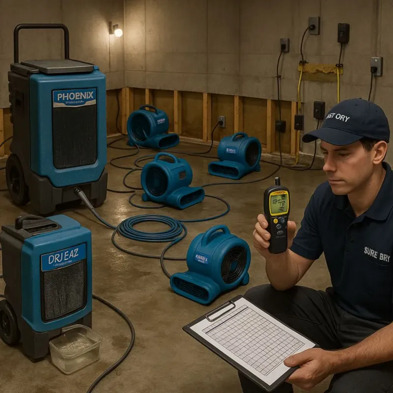 Structural Drying and Dehumidification process in Montgomery County, TX